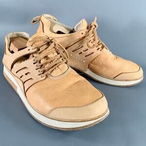HENDER SCHEME Size 12 MIP-12 Beige Natural Leather Lace-Up Sneakers